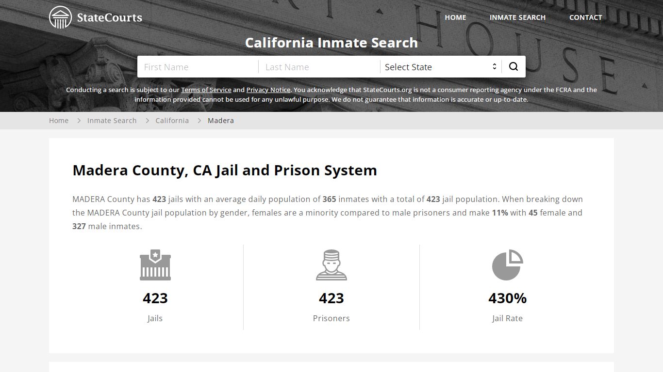 Madera County, CA Inmate Search - StateCourts